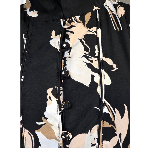 Sue Sartor by antrhopologie Floral Maxi Dress Mandarin Collar Belted Large - Picture 9 of 16